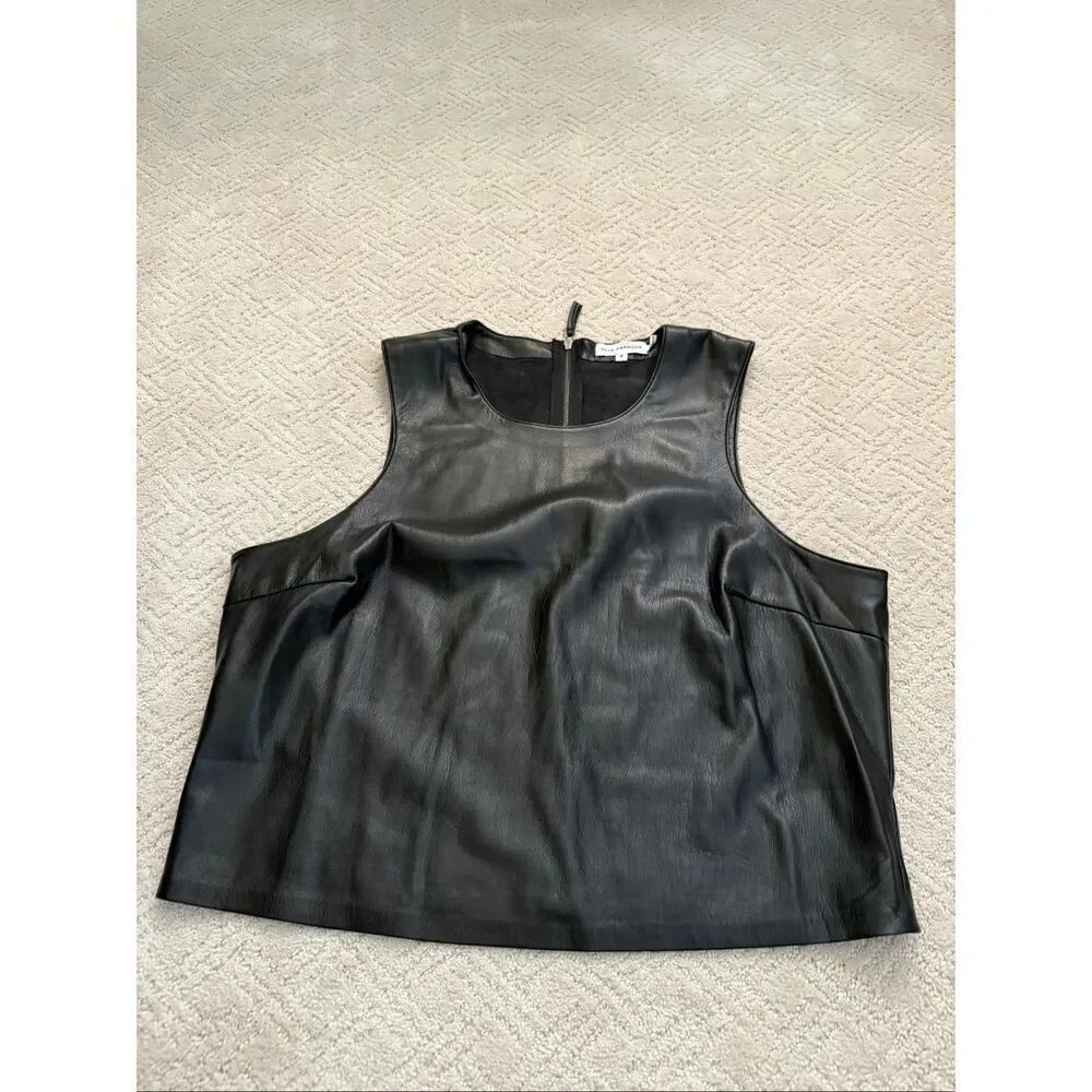 EUC Good American Faux Leather Camisole